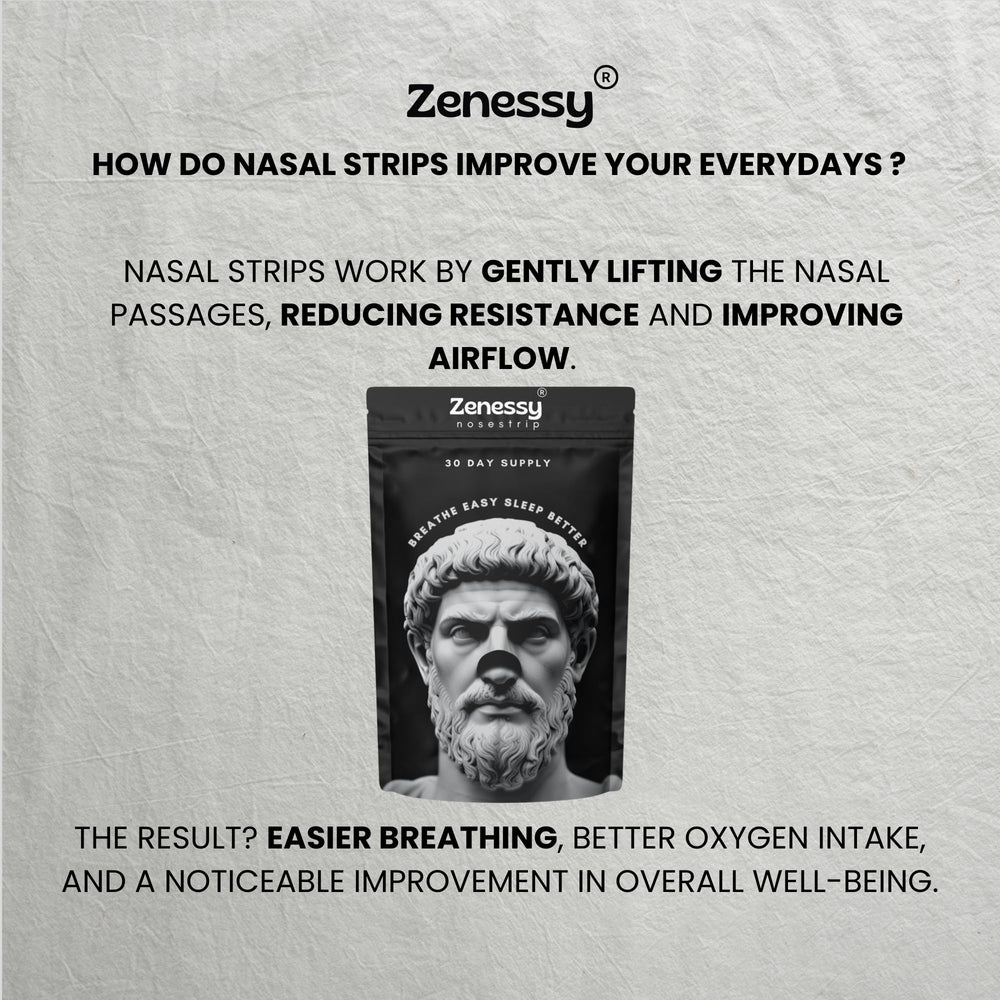 Zenessy Nasal Strips para deportistas, mejora la respiración durante el entrenamiento.