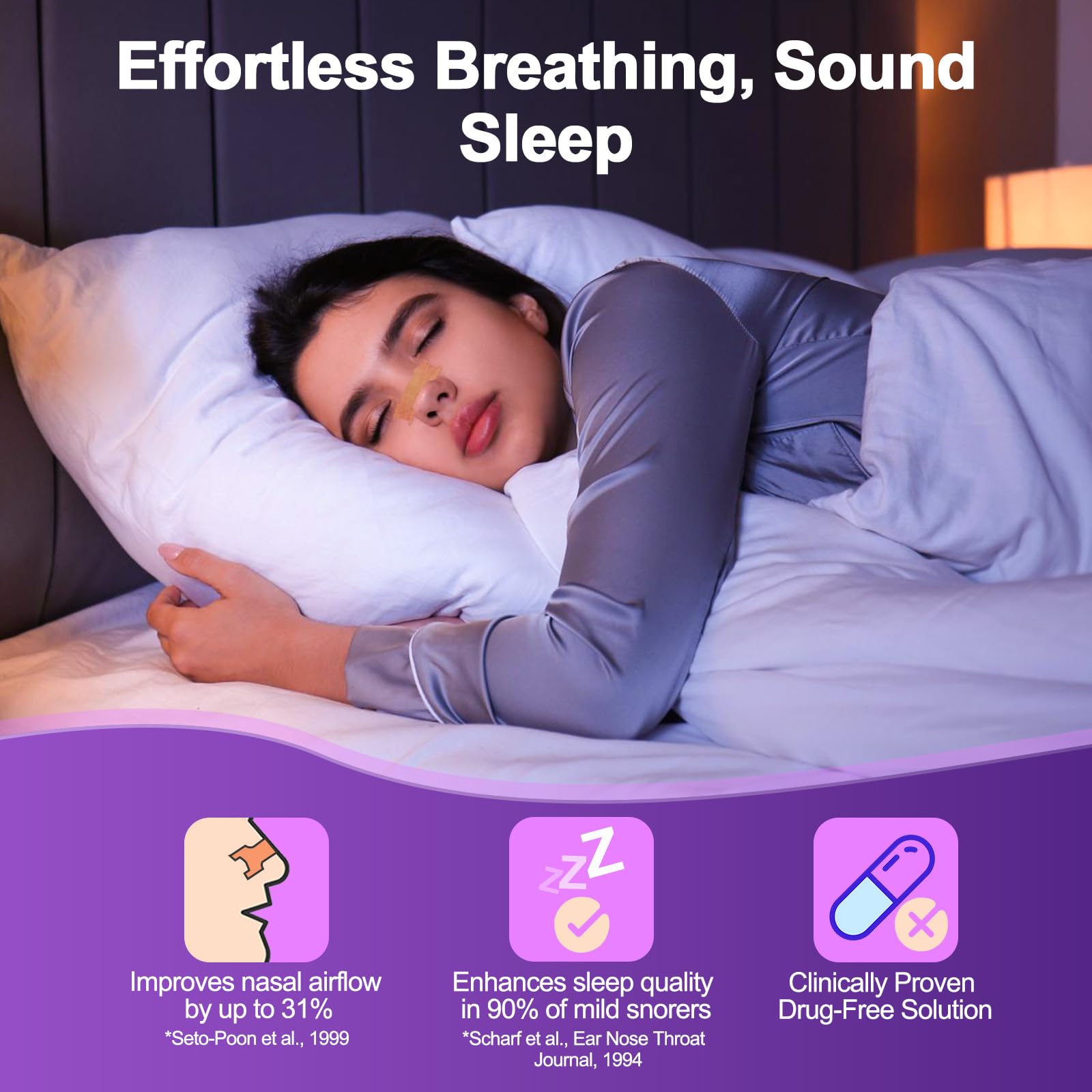 ZenithHome cintas nasales fijación suave para uso nocturno