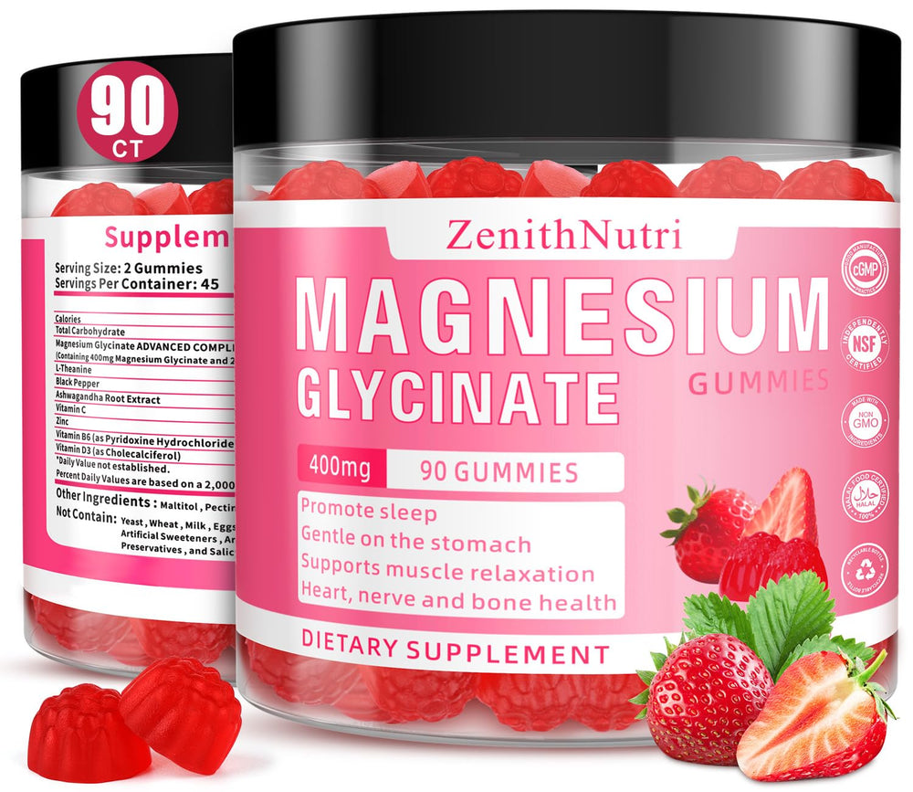 ZenithNutri magnesium glycinate gummies bottle for daily wellness