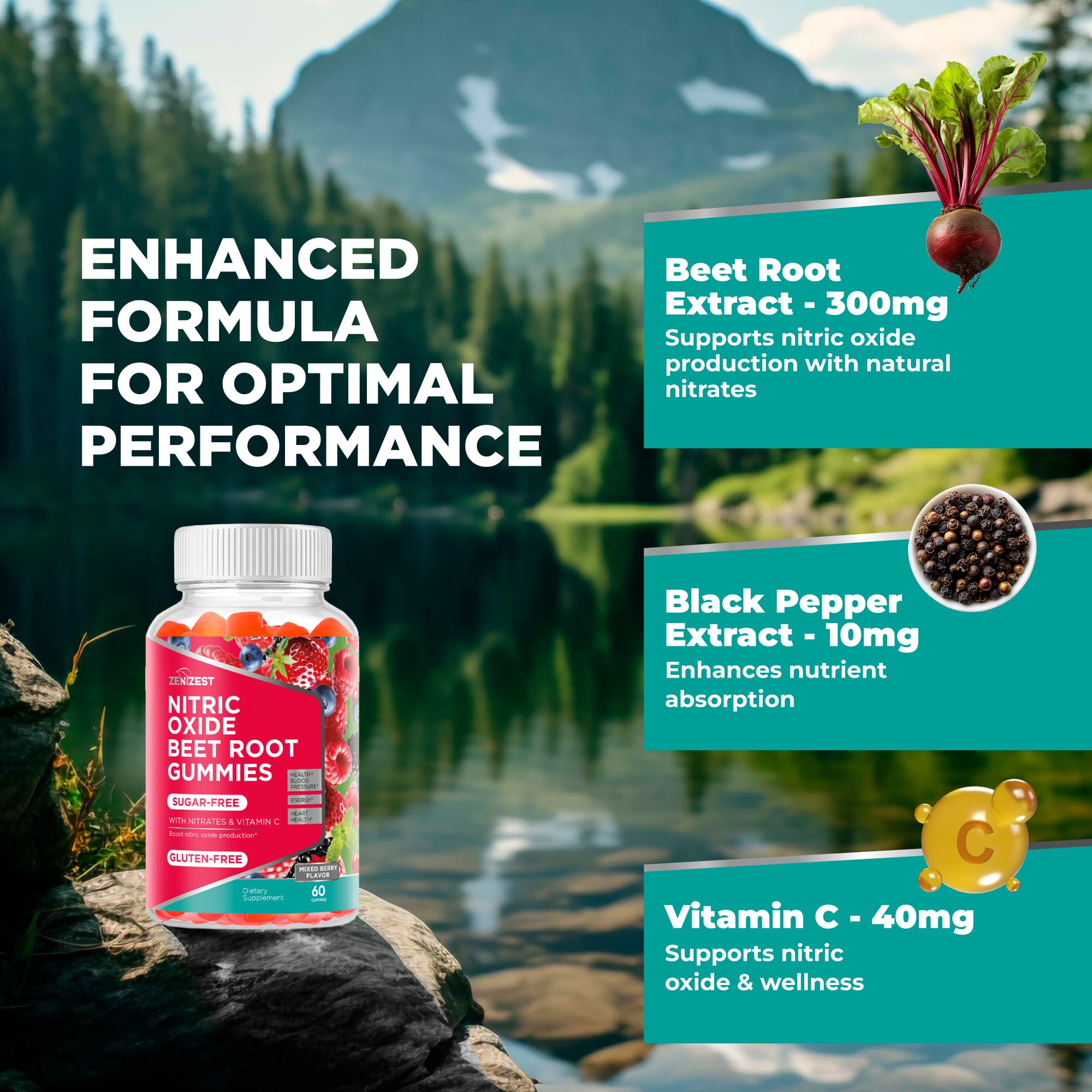 ZeniZest Beets Root Gummies Vitamin C boost for immune support