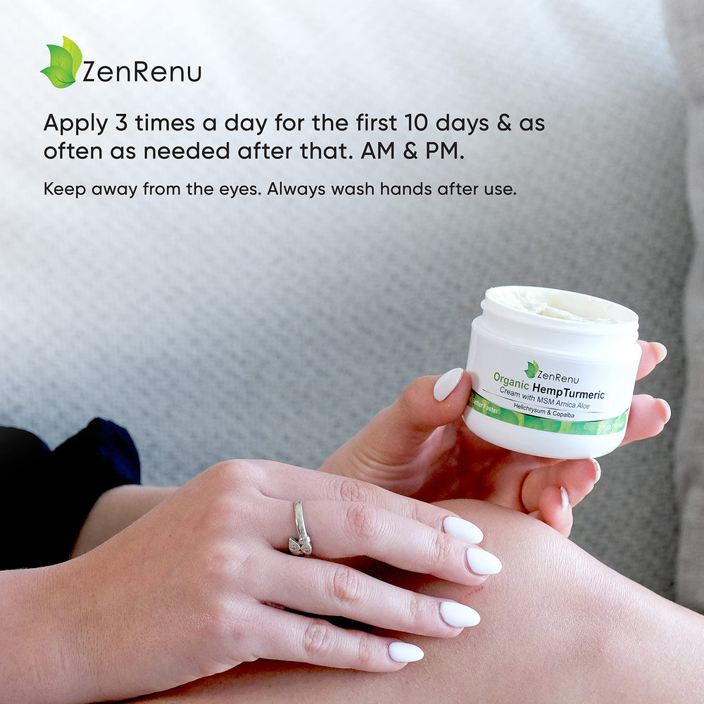 Zenrenu user relaxing after applying the cream.