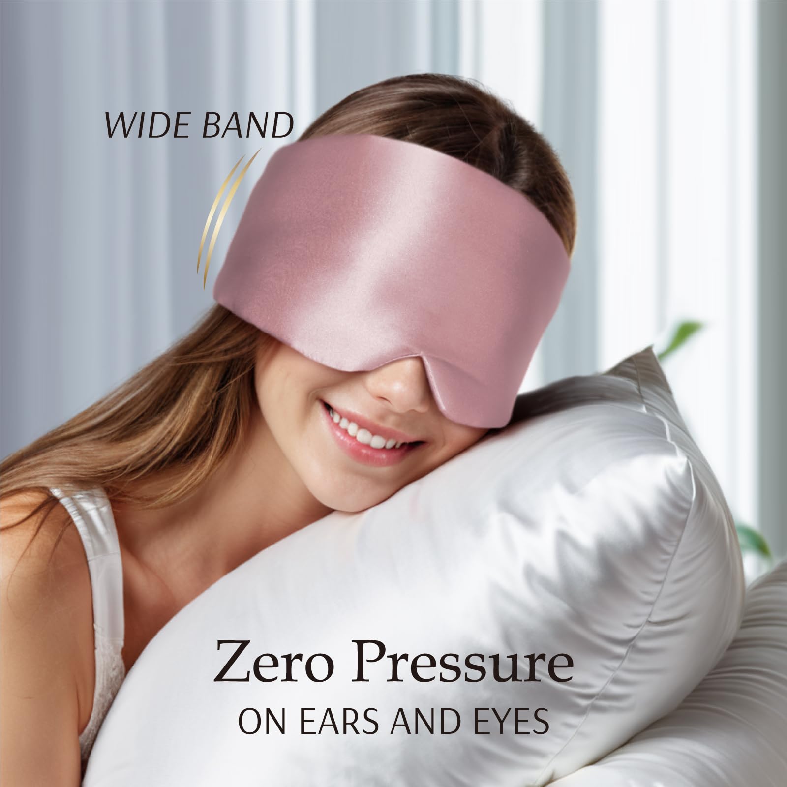 Zenssia silk sleep mask double-sided breathable fabric for skin-friendly use.