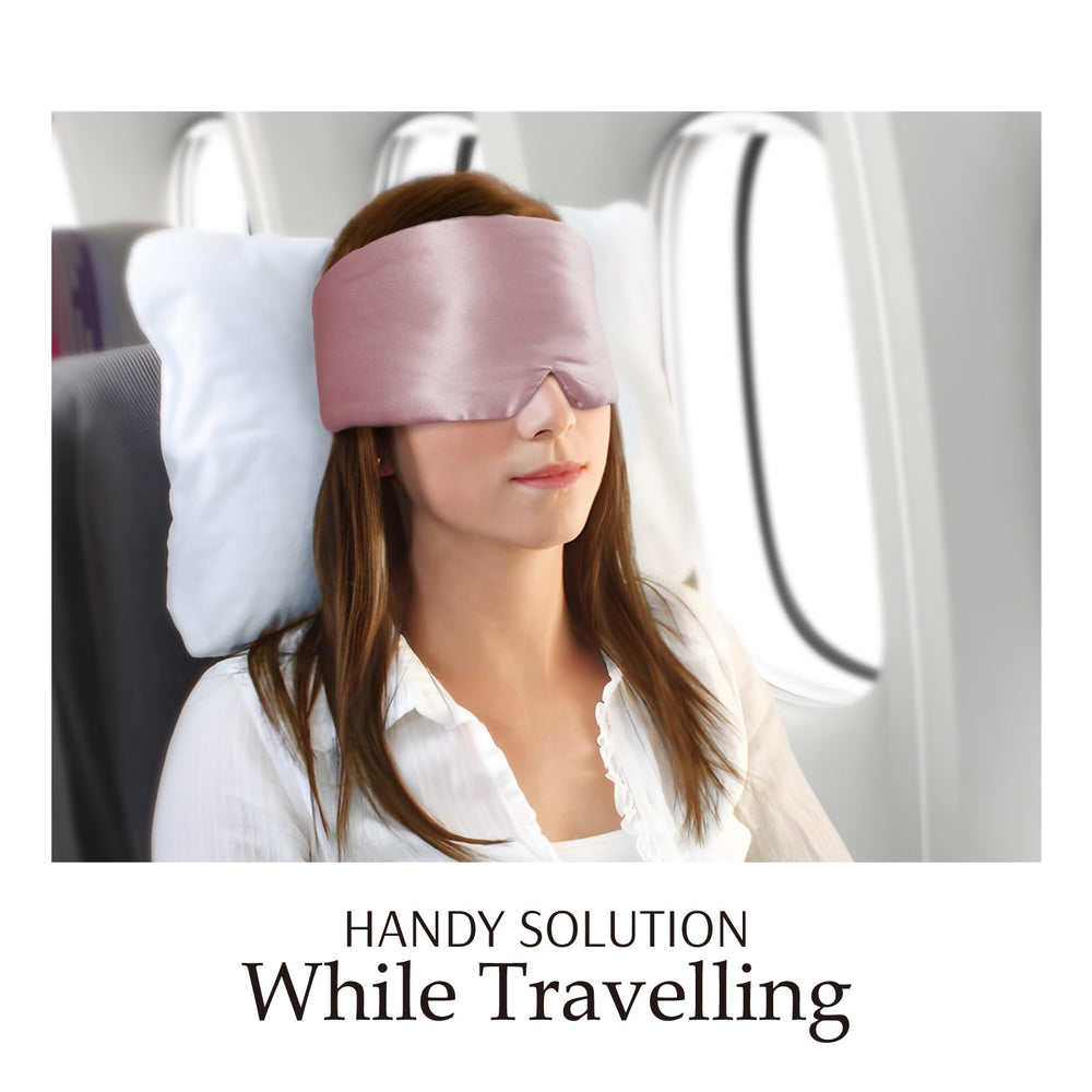 Zenssia travel sleep mask in light plum color for planes and hotels.