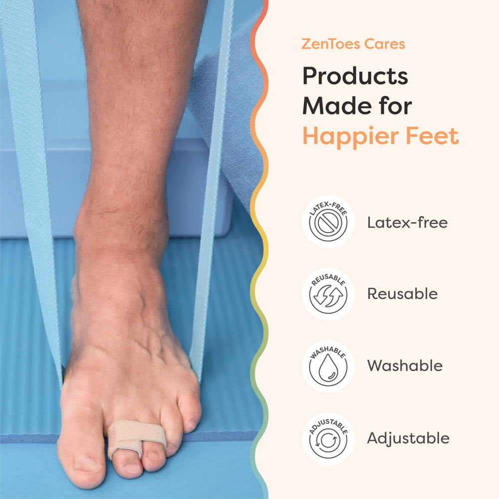 ZenToes buddy band stabilizer on toe helps alignment.