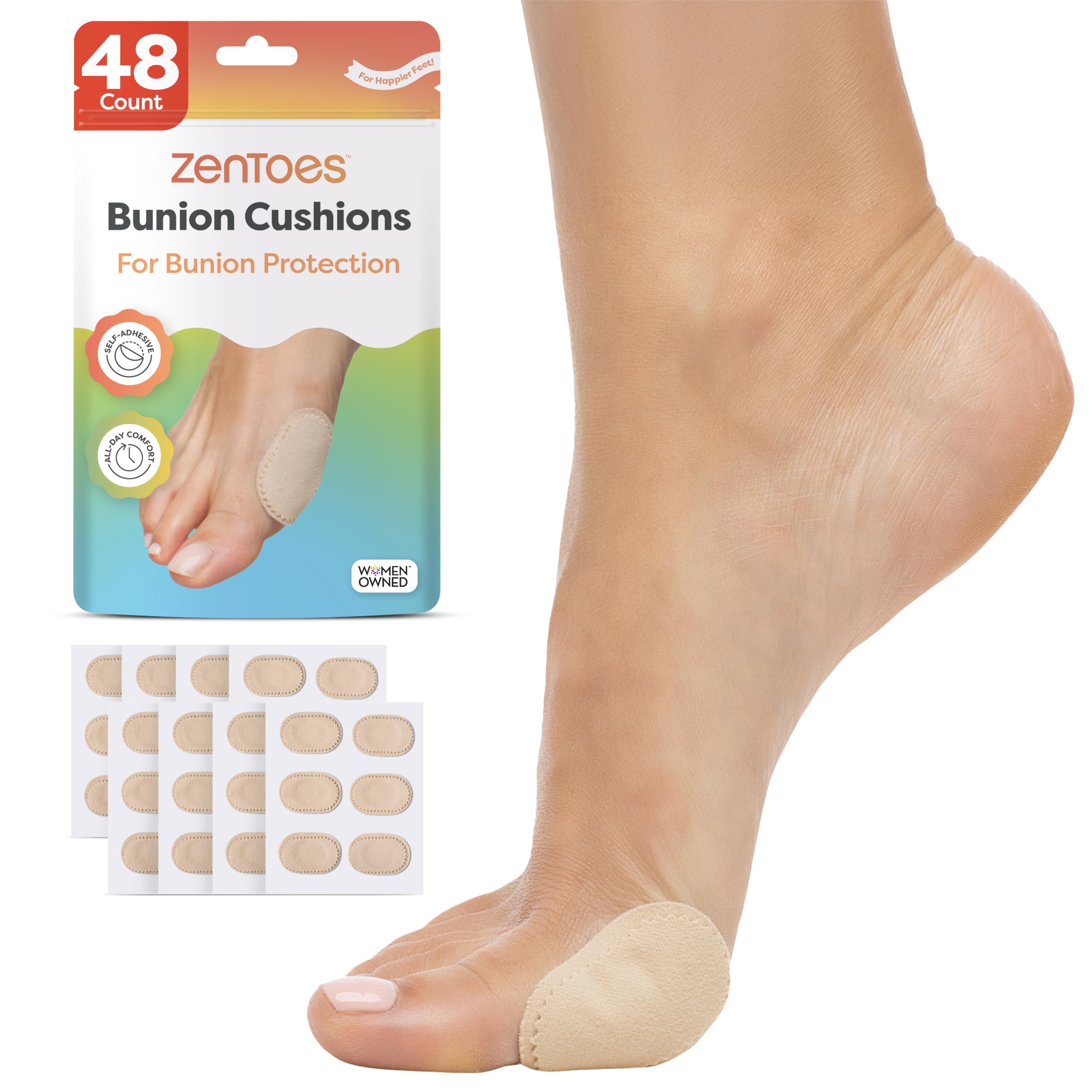 ZenToes bunion pads waterproof material for all-day protection inside any shoe