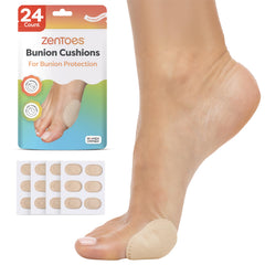 ZenToes bunion pads packaging showing waterproof design for secure use