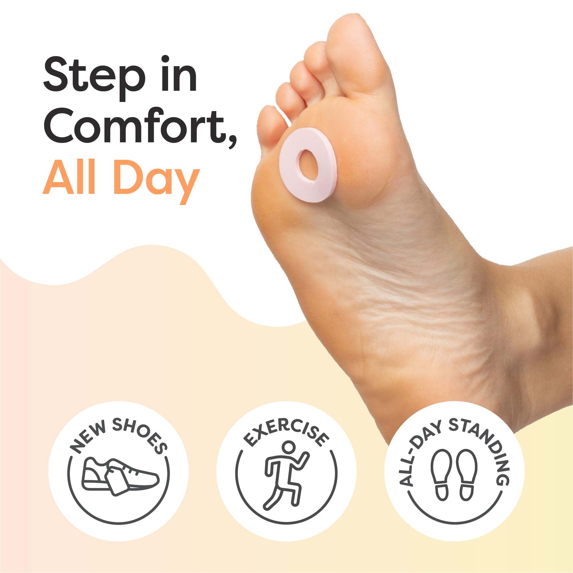 ZenToes callus cushions foam detail shows soft, friction-reducing foam