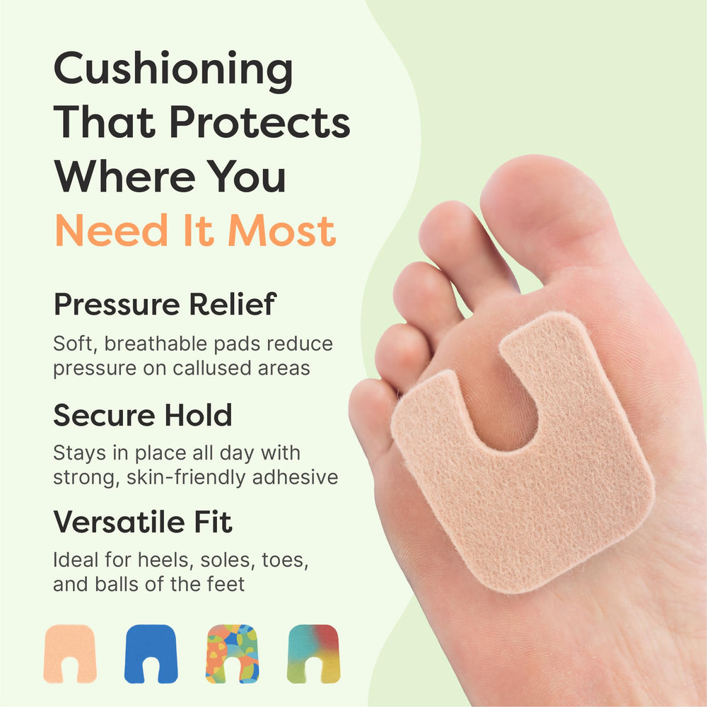 ZenToes adhesive close-up, self-stick backing for all-day wear.