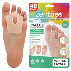 ZenToes callus pad in U-shape cushions the sole for all-day comfort.