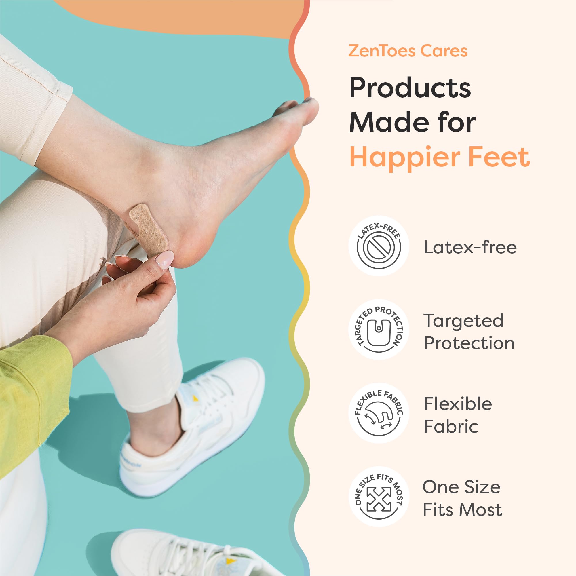 ZenToes pad with sneakers offers steady cushioning while walking.
