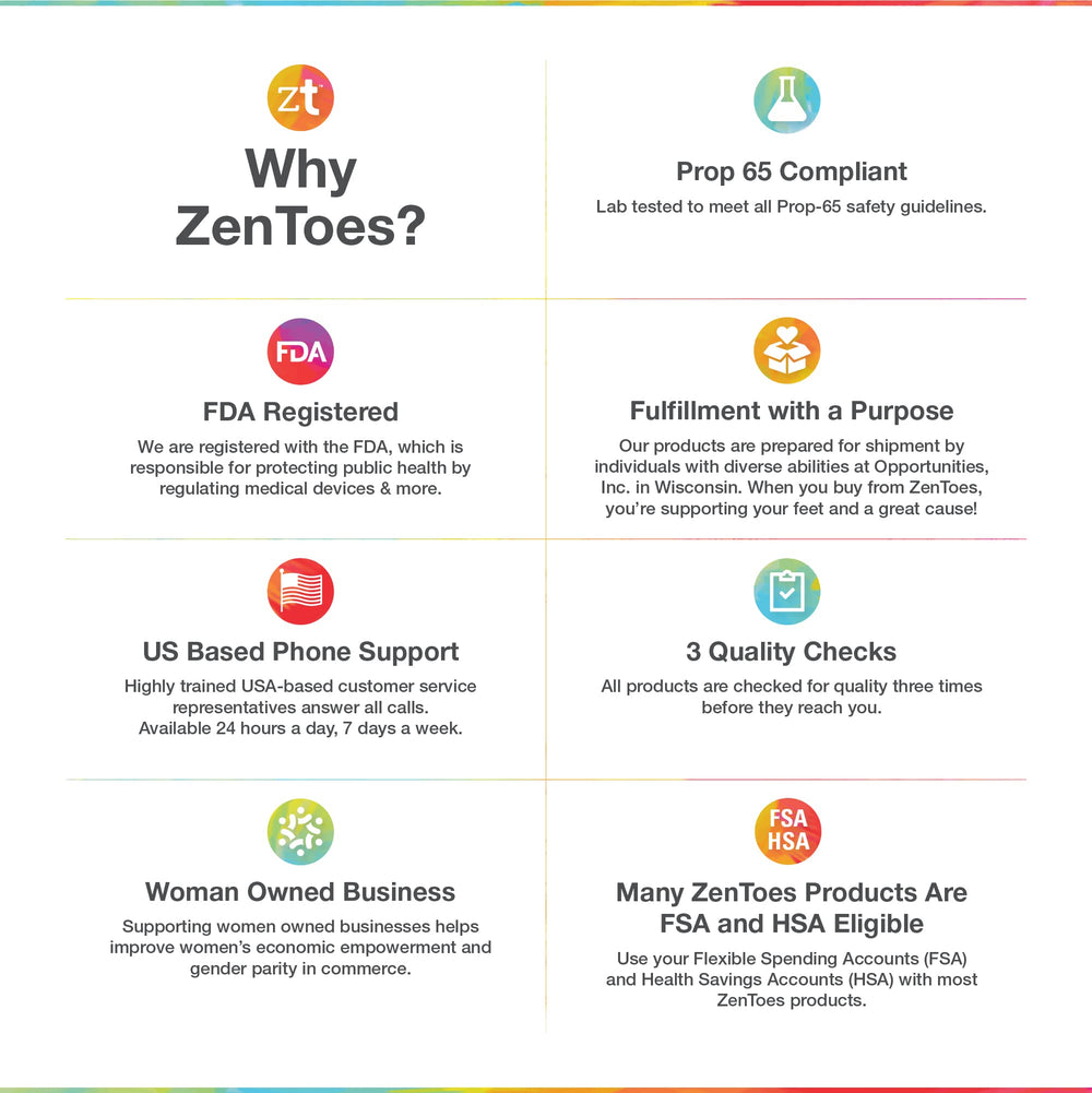ZenToes beige color option blends discreetly with most footwear.