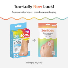ZenToes waterproof adhesive cushion back visible, showing secure wear during activities.
