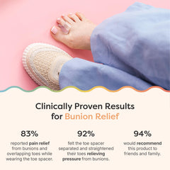 ZenToes gel toe ring on big toe realigns for improved comfort.