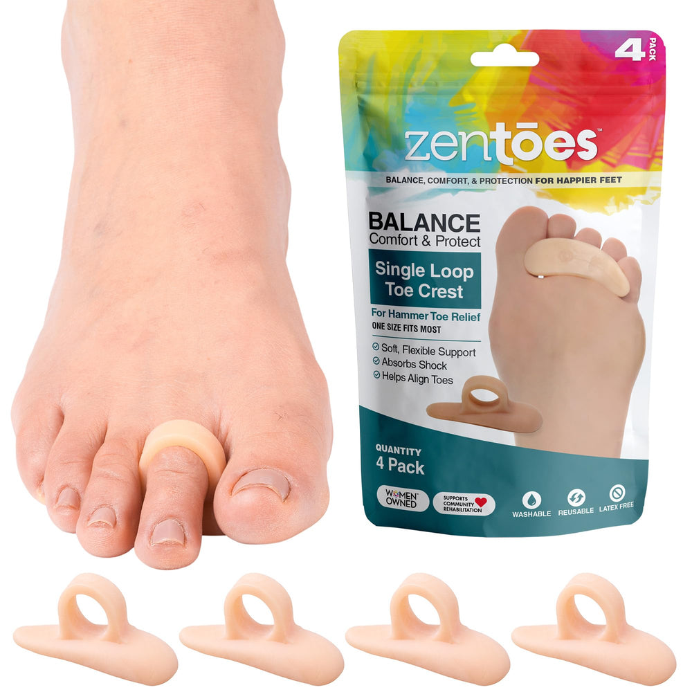 ZenToes four-pack packaging for hammer toe straighteners.