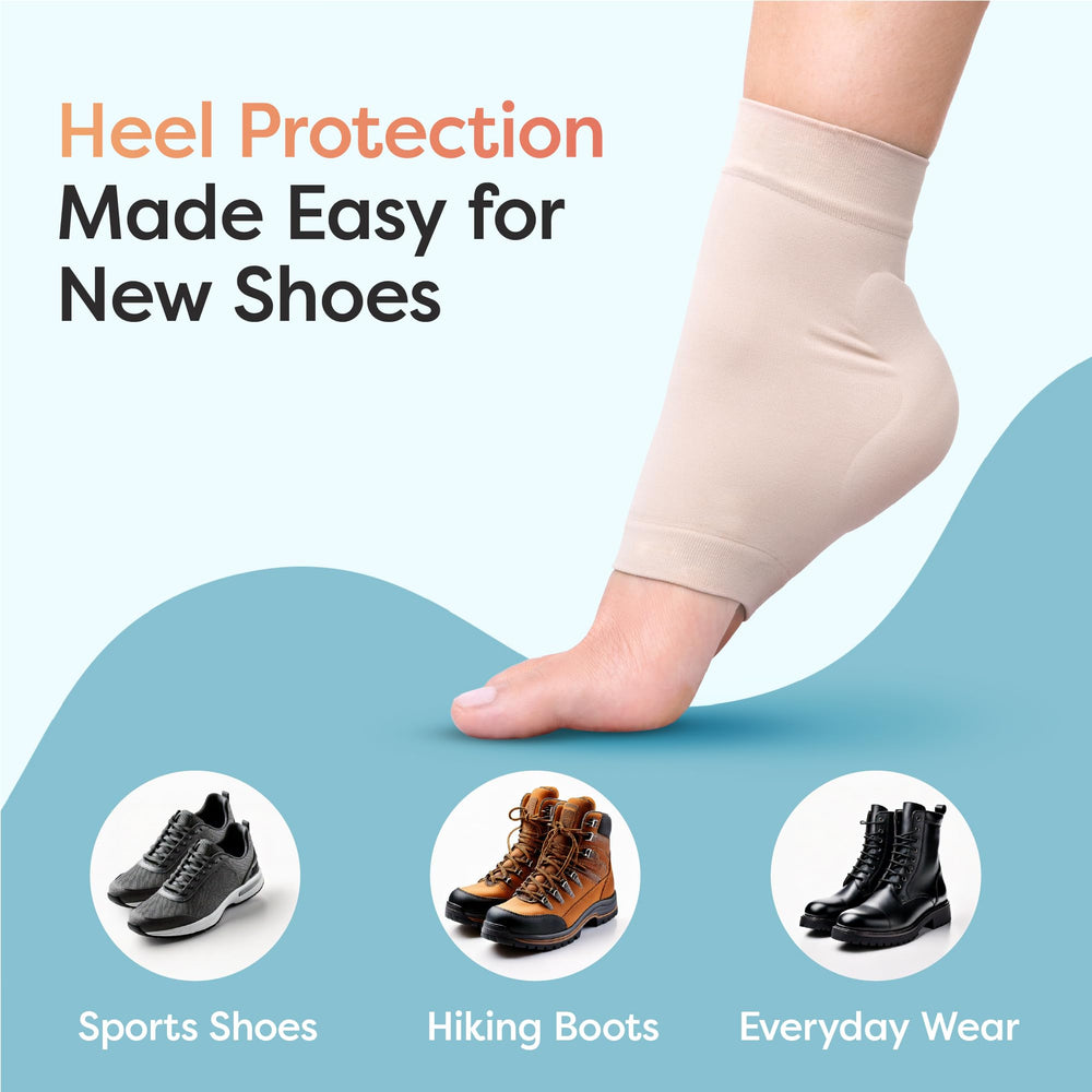 ZenToes heel protector padded cushions impact during activity.