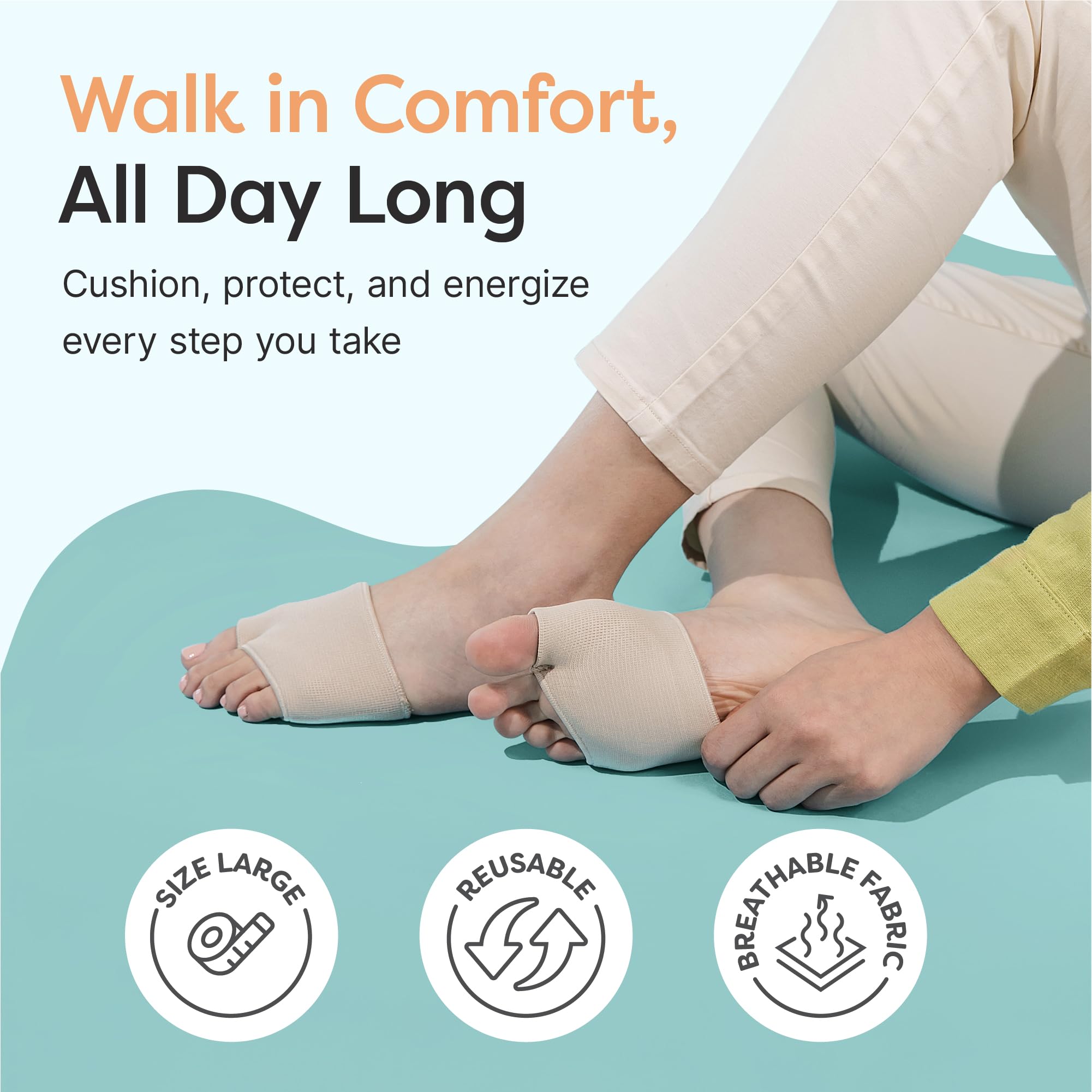 ZenToes metatarsal pads ball-of-foot cushion supports walking comfort.