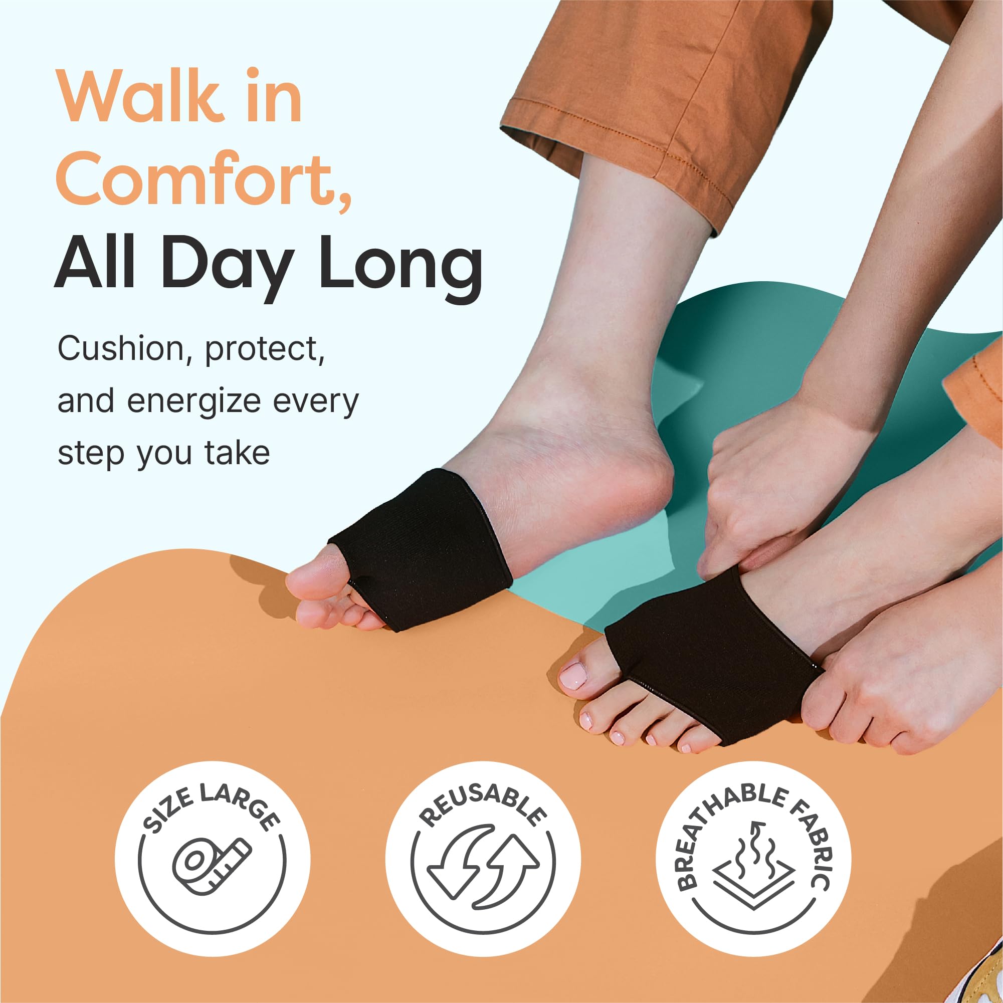 ZenToes gel inserts close-up highlight soft forefoot cushioning.