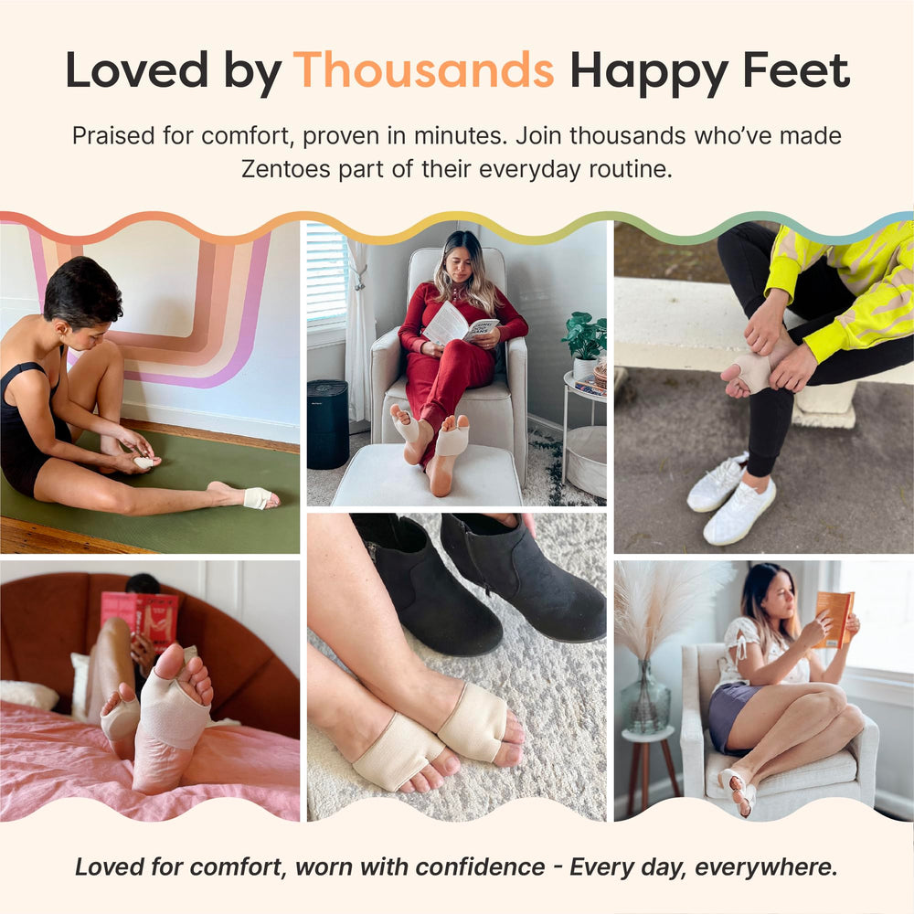 ZenToes pads used in different shoes to reduce forefoot stress.