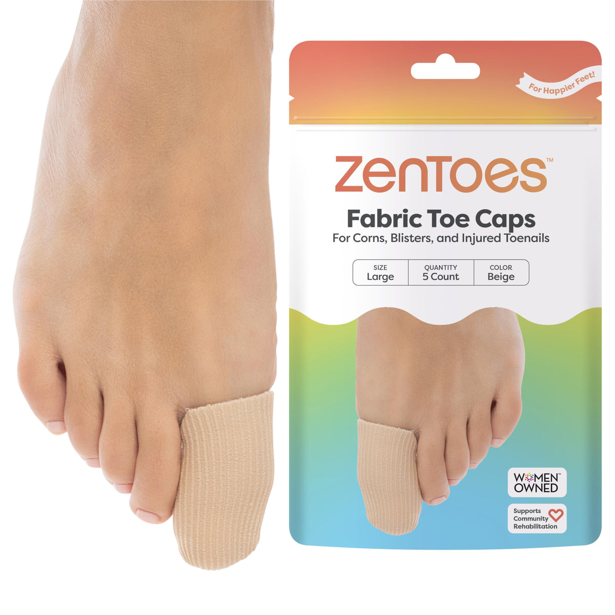 ZenToes protectores de dedo con forro de gel hidratan la piel y previenen ampollas.