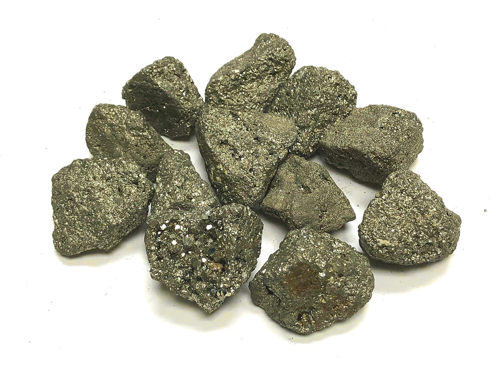 Versatile pyrite stones suitable for jewelry making and metaphysical decor.