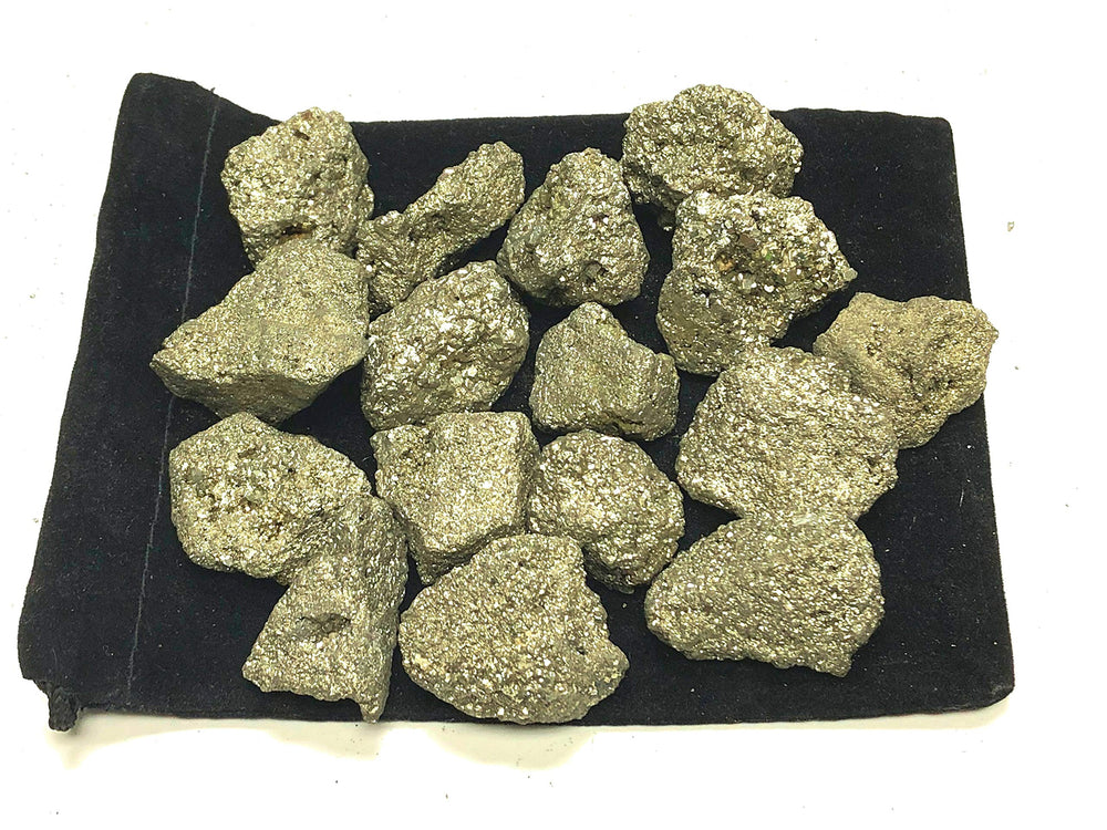 Golden-toned pyrite accents enhance collections and craft projects.