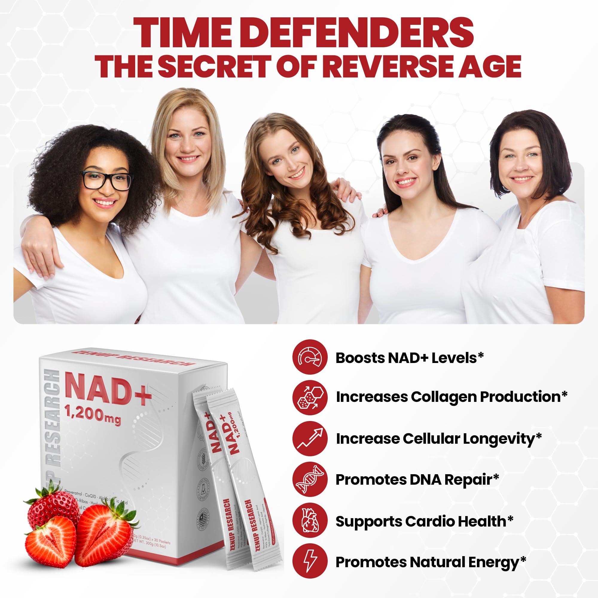 ZenUP Liquid NAD label close-up highlighting premium CoQ10 and Resveratrol