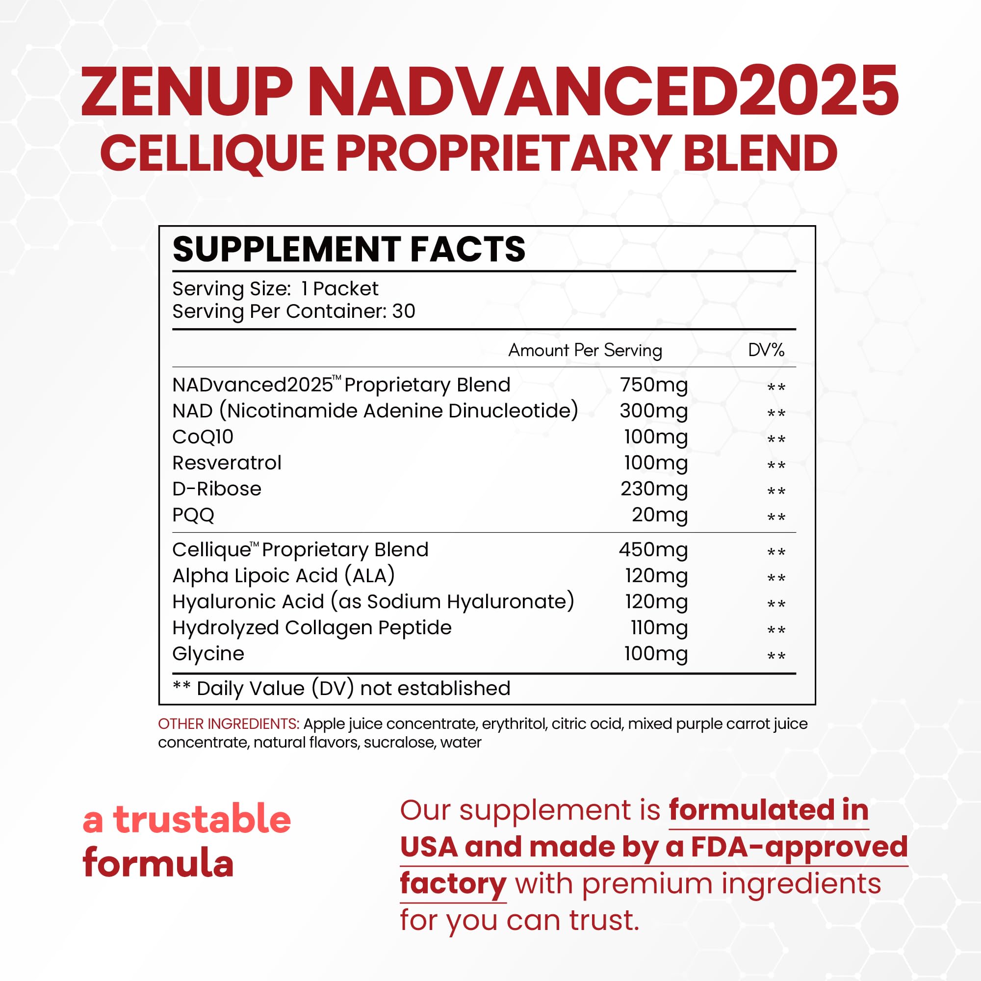 ZenUP Liquid NAD stick-pack on-the-go design for focus boosts