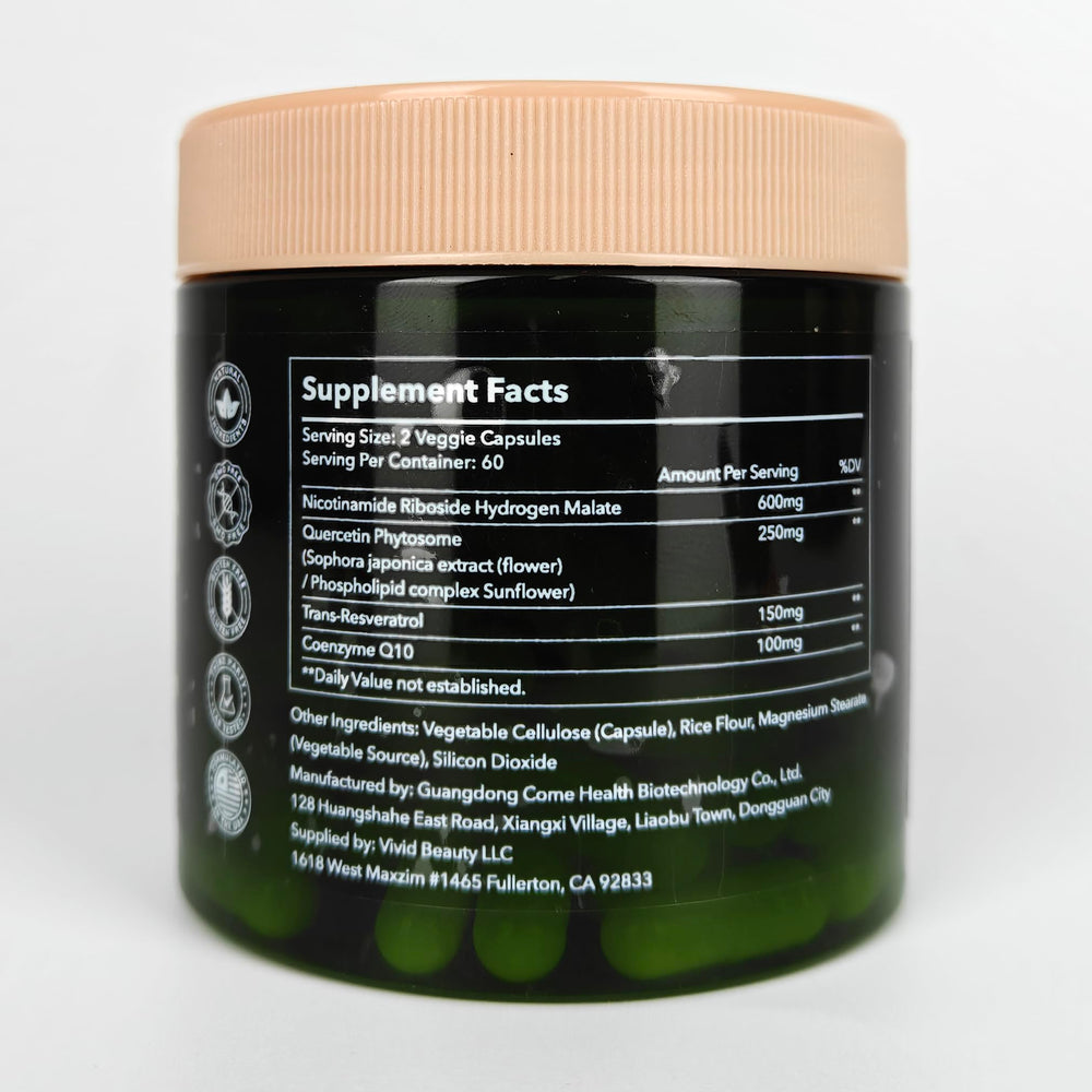 ZenUP ingredient panel image focusing on liposomal NR and antioxidants.