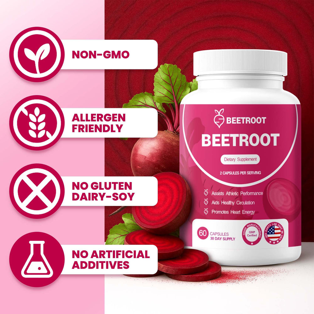 ZENVIVIAN Beetroot Capsules packaging highlights vegan, non-GMO formula