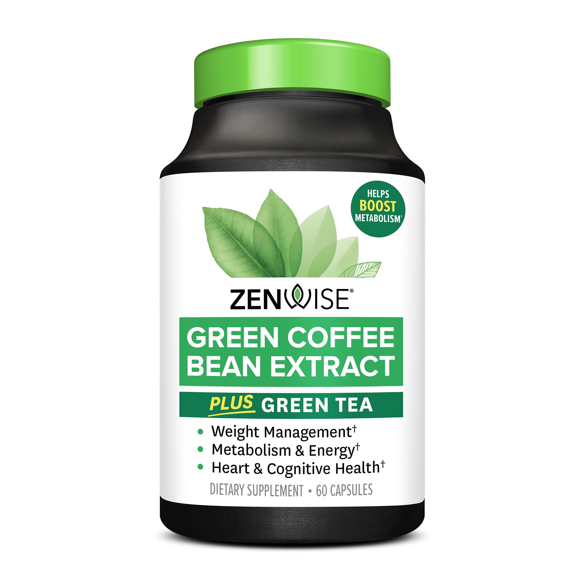 Zenwise Health EGCG green tea extract capsules bottle for energy support