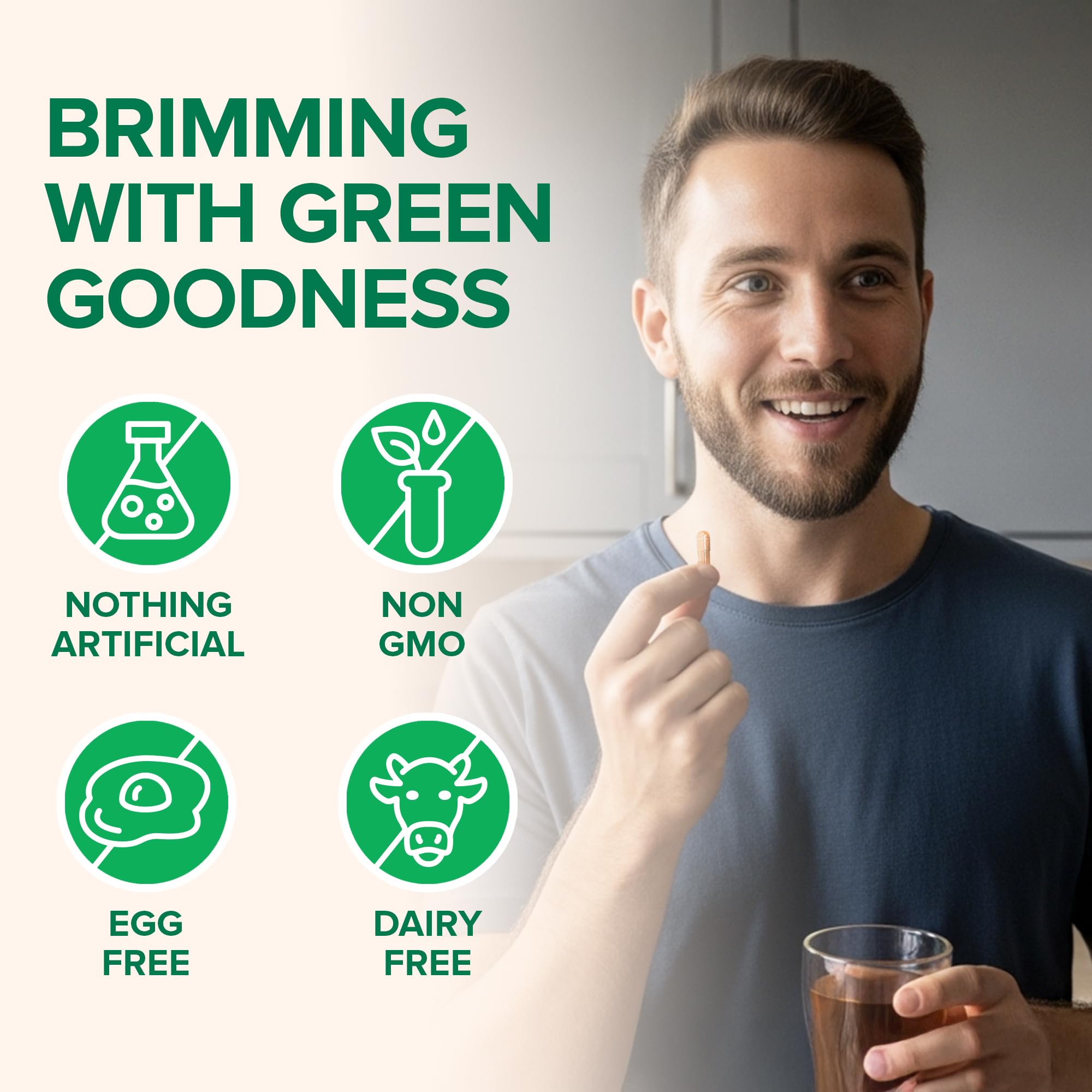 Zenwise Green Tea Extract capsules with a glass of water for easy intake