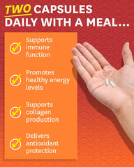 Zenwise Health 1500mg capsules close-up, easy-to-swallow daily immune and antioxidant support
