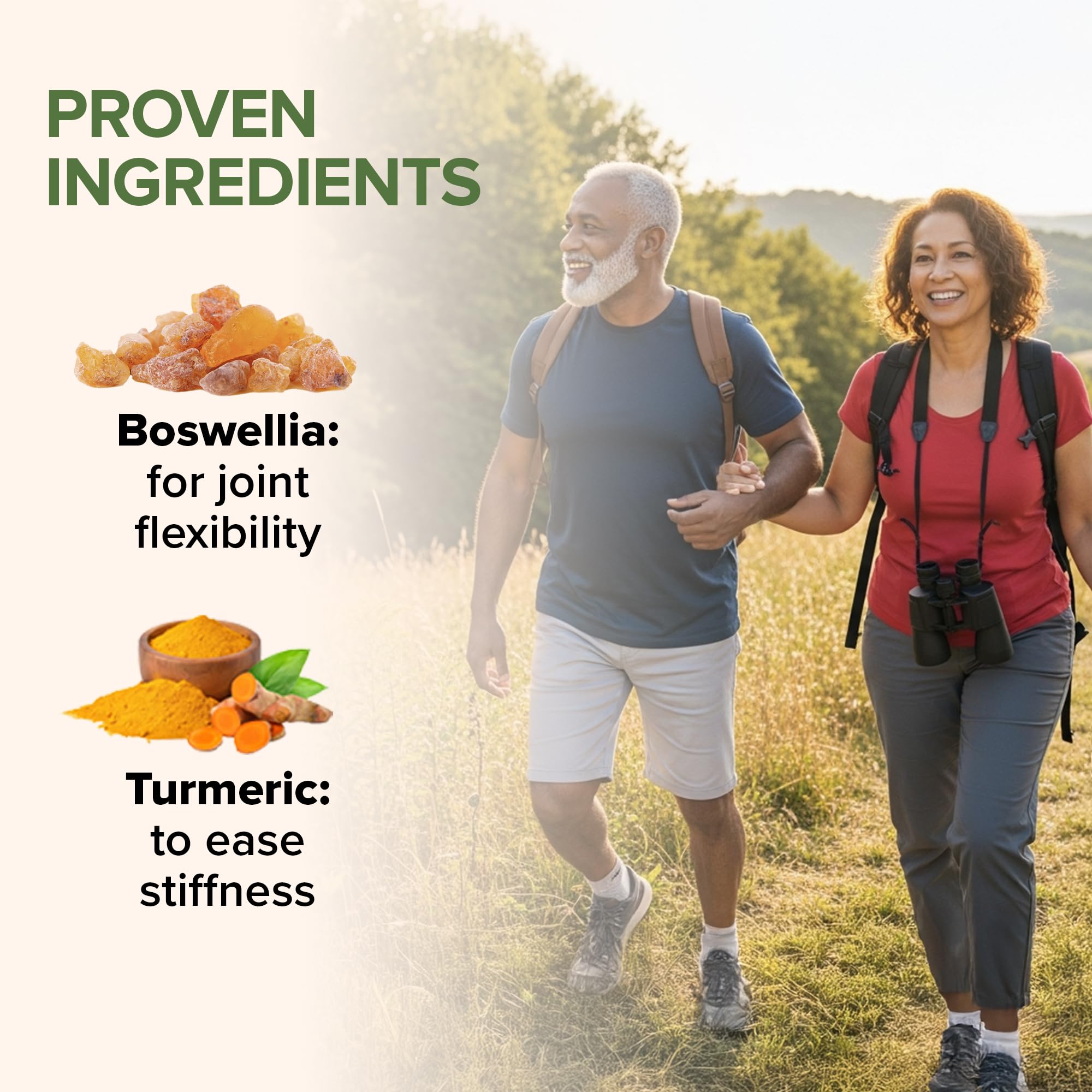 Zenwise Health bottle features boswellia, turmeric, and hyaluronic acid for joints