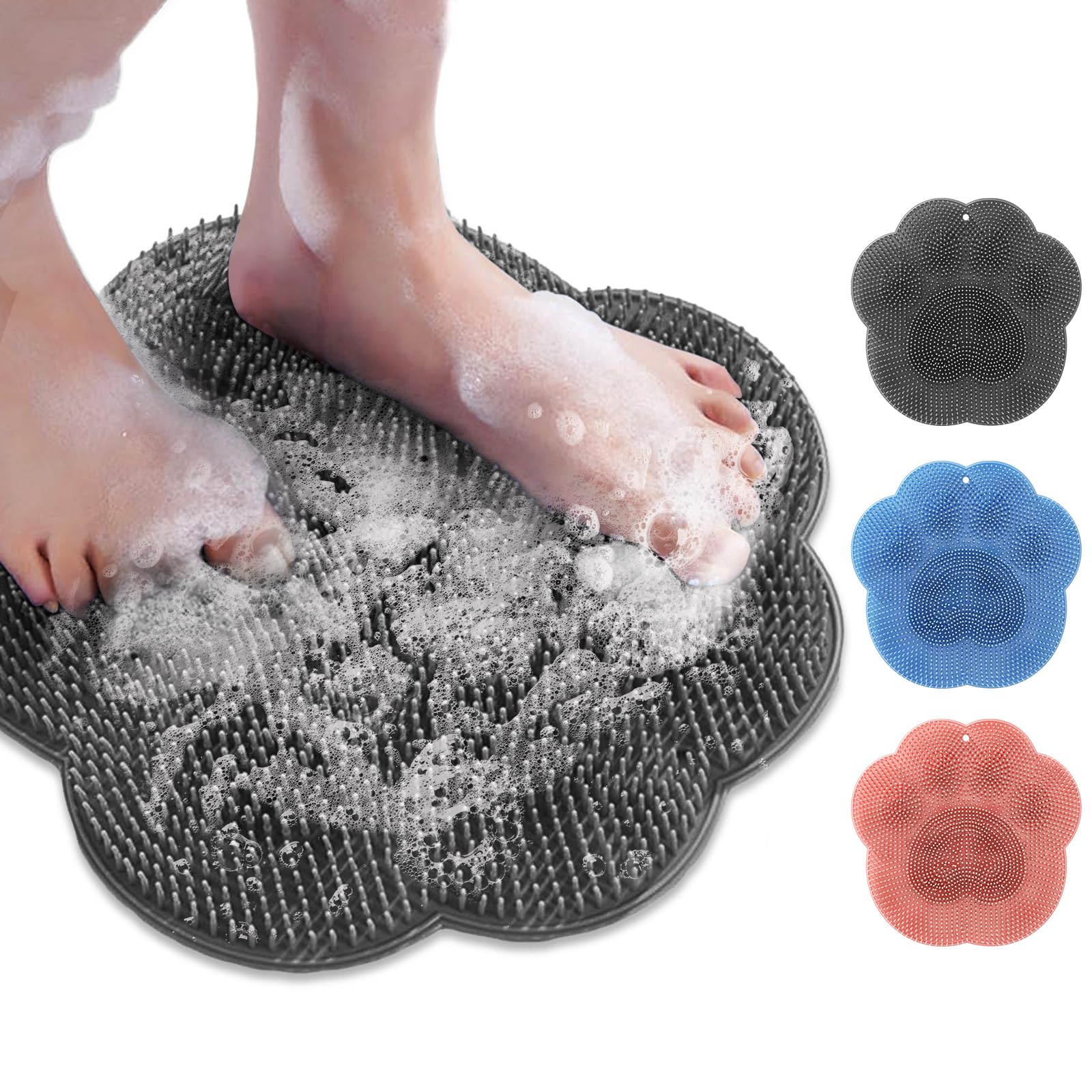 ZenyCblu shower foot scrubber mat close-up of bristles for thorough cleaning