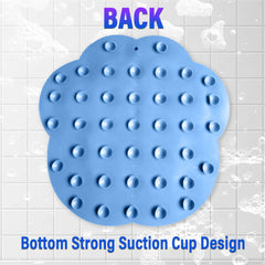 Back of mat with suction cups for secure placement in the bathroom