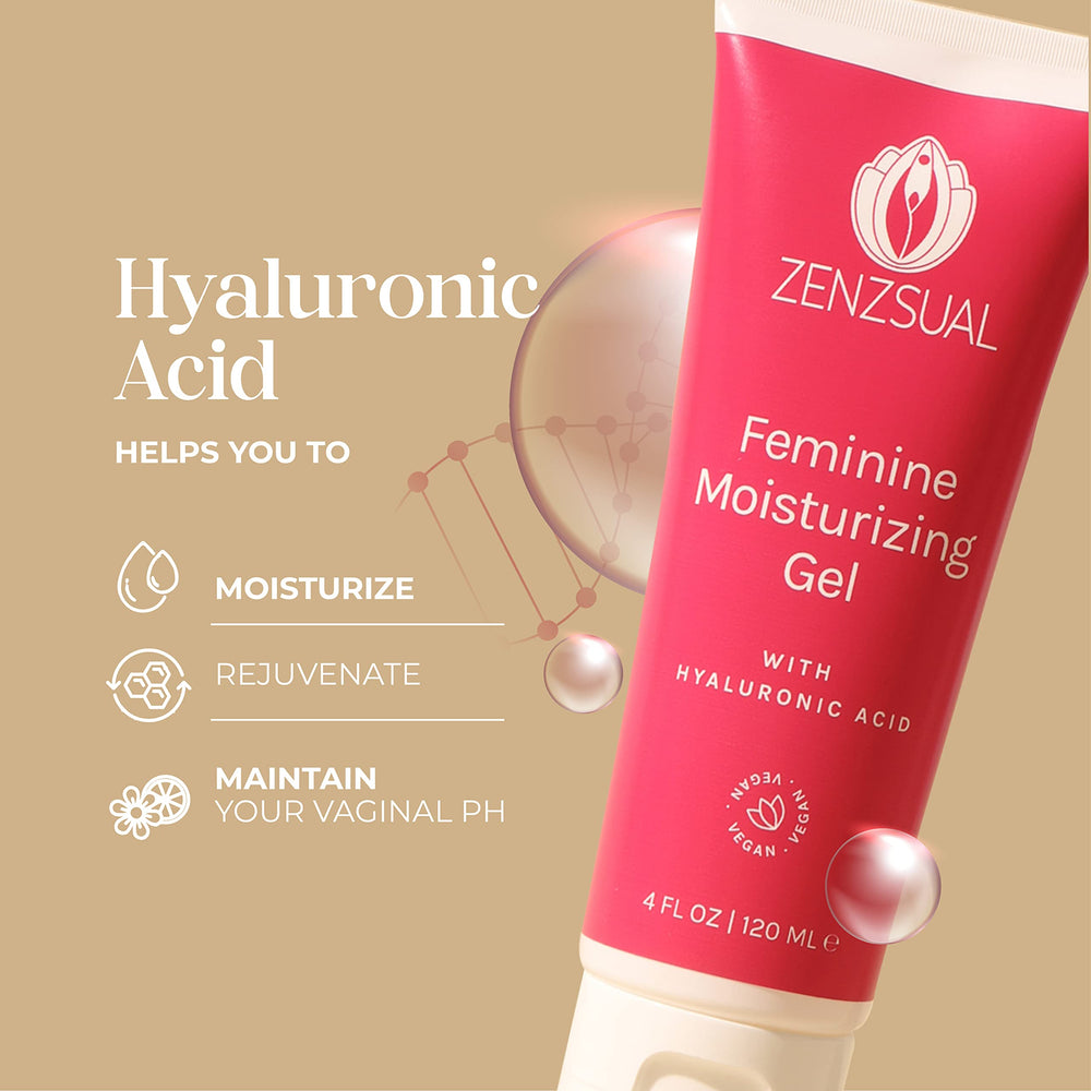 ZENZSUAL hyaluronic acid gel closeup showing clear, water-based texture for sensitive skin.