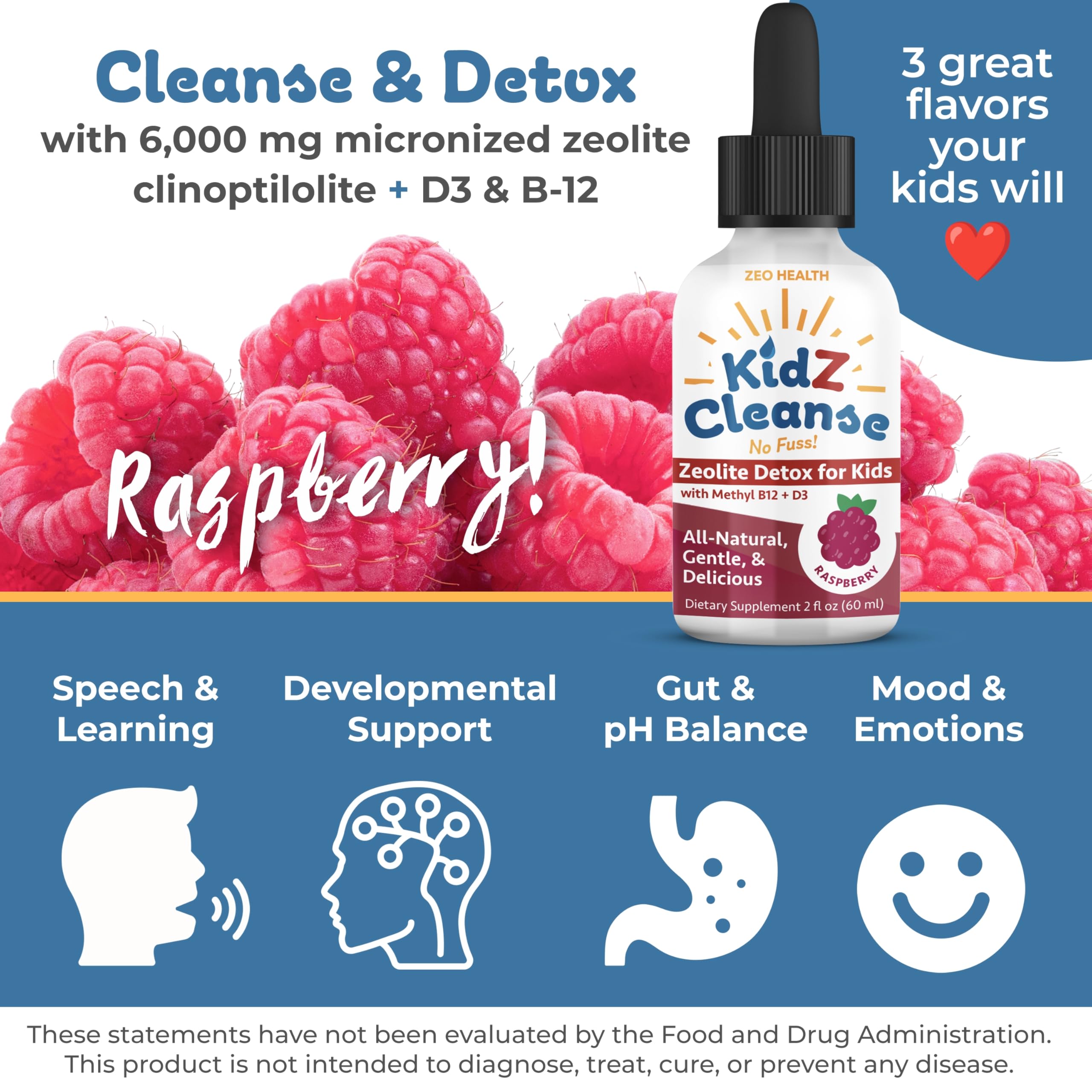 Close-up of KidZ Cleanse dropper ready for precise dosing.