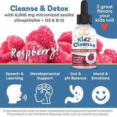 Close-up of KidZ Cleanse dropper ready for precise dosing.