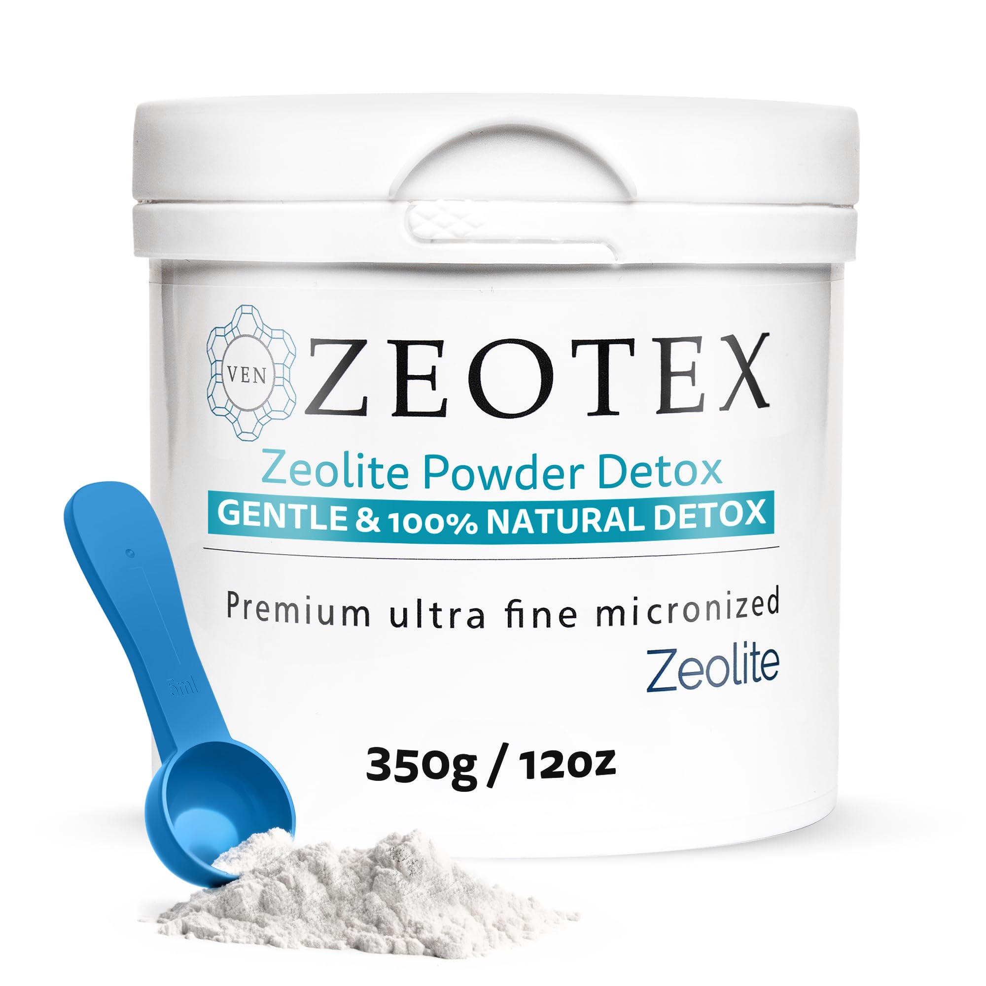 Zeotex 350g zeolite detox powder tub for natural detox support