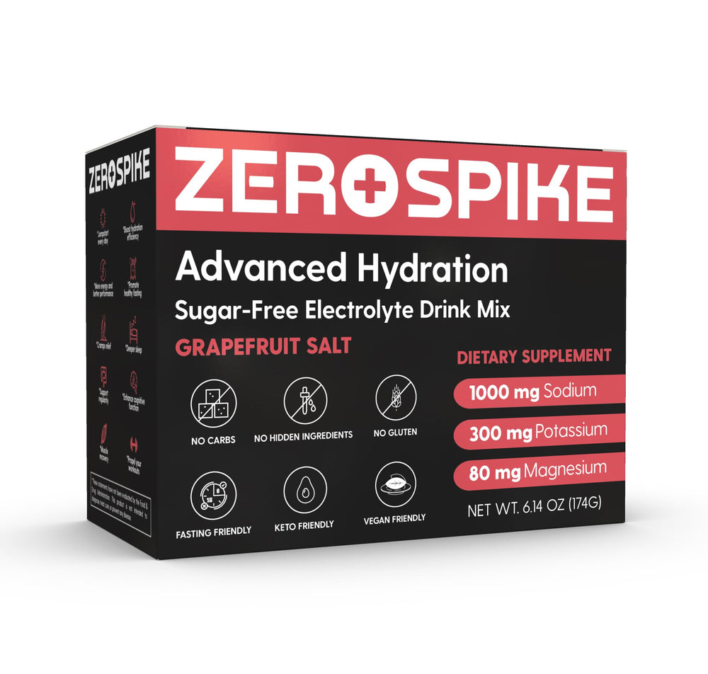 Zerospike No Sugar Electrolytes packets used during workouts for refreshing hydration.