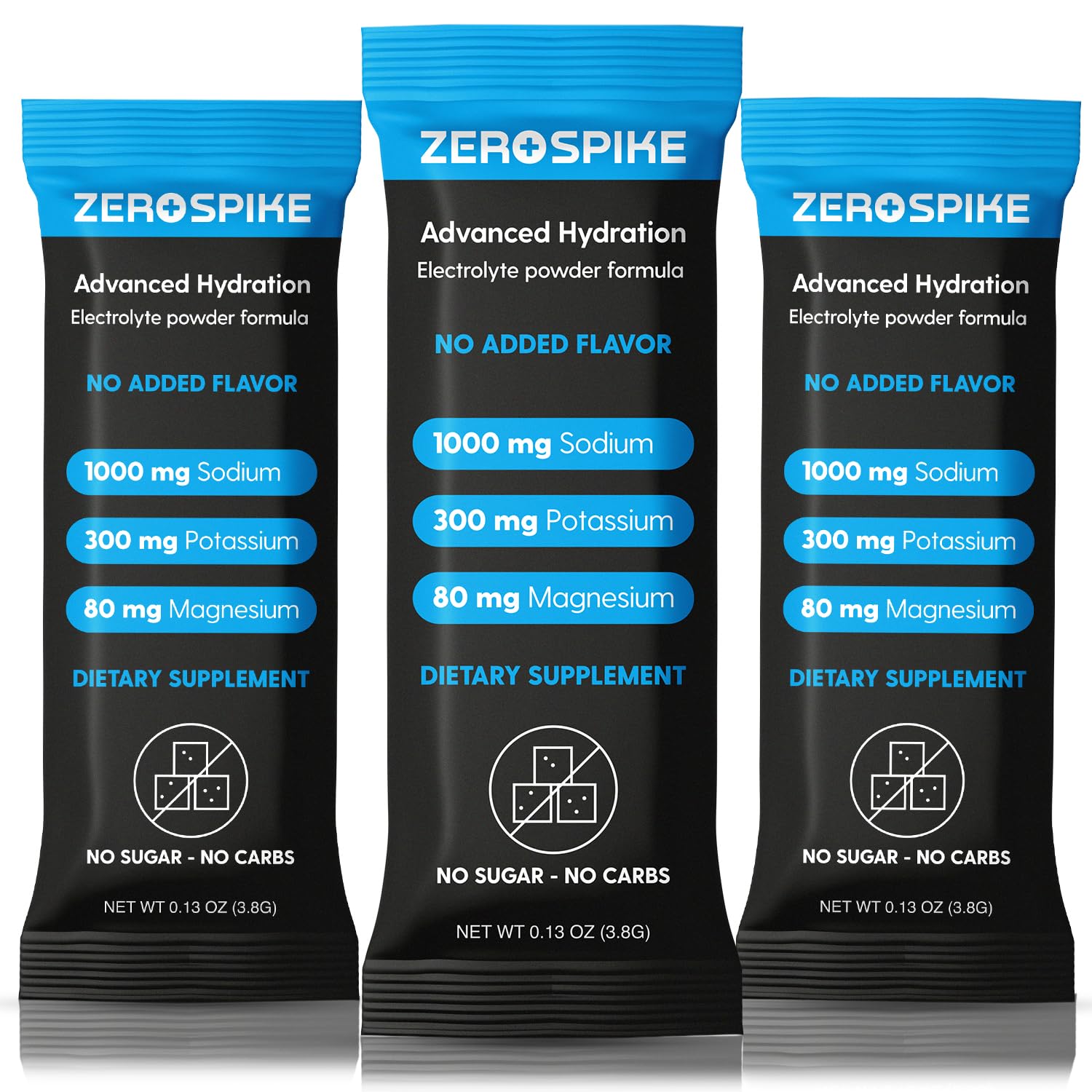 Zerospike No Sugar Electrolytes Packet dissolves quickly for clean hydration.
