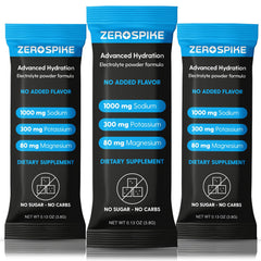 Zerospike No Sugar Electrolytes Packet dissolves quickly for clean hydration.