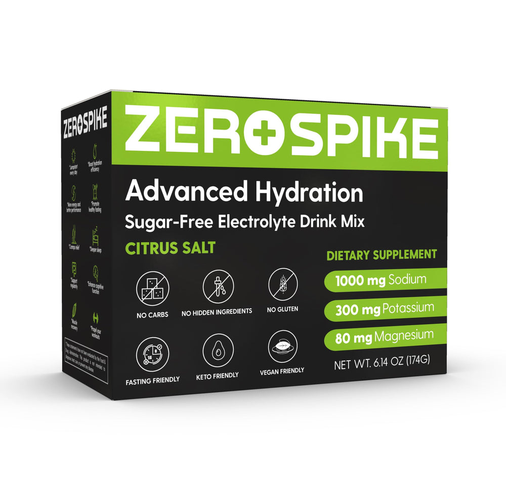 Zerospike No Sugar Electrolytes packets provide quick dissolve and fast hydration