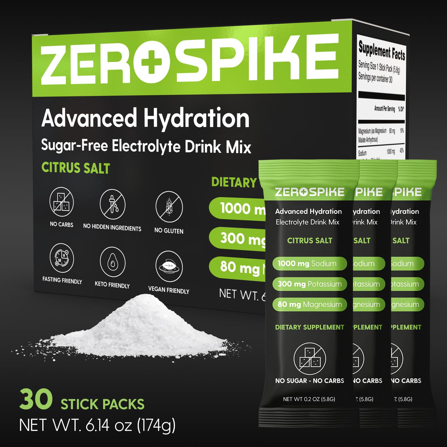 Zerospike No Sugar Electrolytes packets dissolving in a glass during a workout