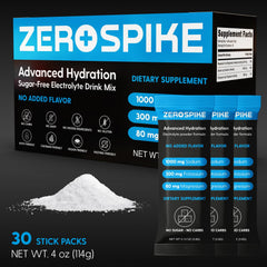 Zerospike Unflavored Hydration Powder blends into water without altering taste.