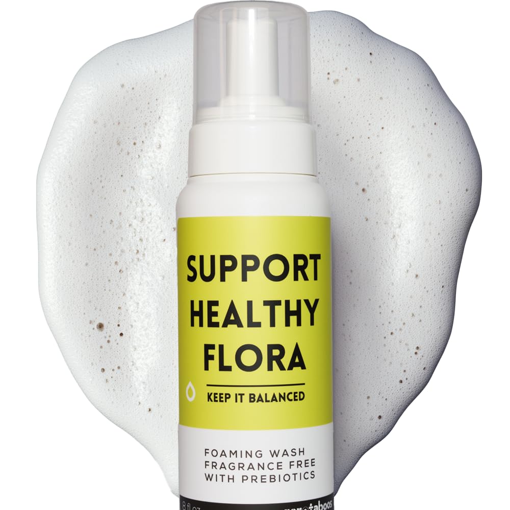 zerotaboos pH-balance foam wash bottle for gentle daily intimate cleansing.