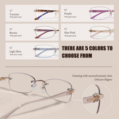 Gafas de lectura para mujer, marco sin armazón y ligereza diaria.
