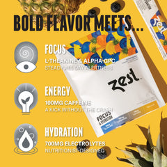 Zest pineapple blueberry flavor sticks deliver refreshing hydration and mental clarity.
