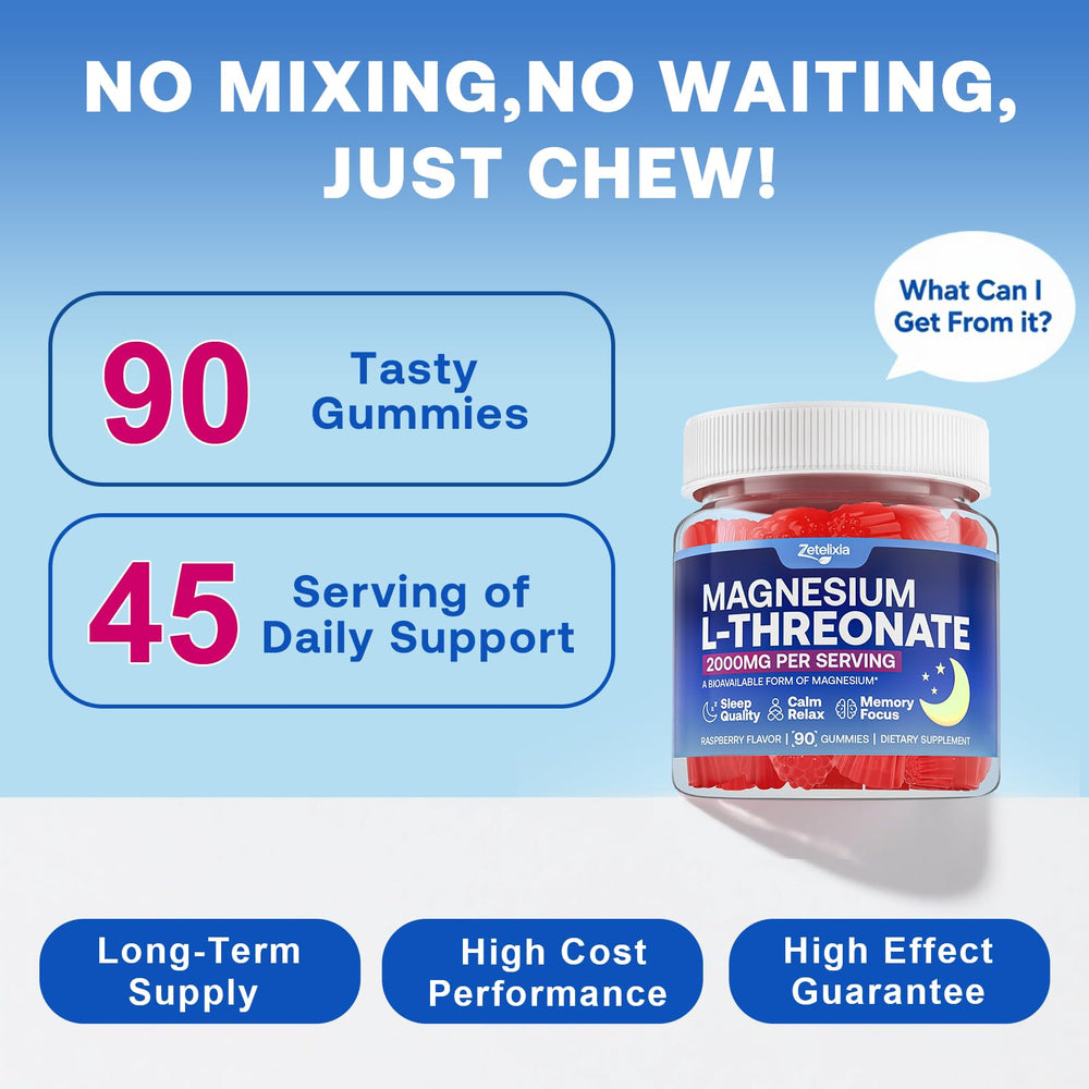 Zetelixia packaging highlights 2000mg magnesium-threonate per serving