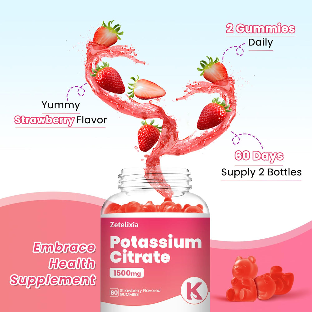 Zetelixia Potassium Gummies organic-vegan-label emphasizing clean ingredients.
